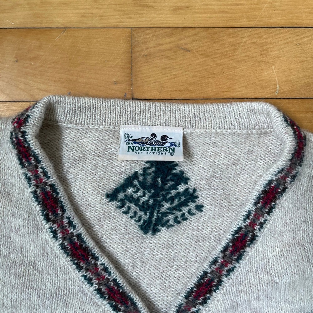 Vintage 1980s Northern Reflections Christmas Knitted Sweater Zip Up Cardigan - Picture 3 of 11
